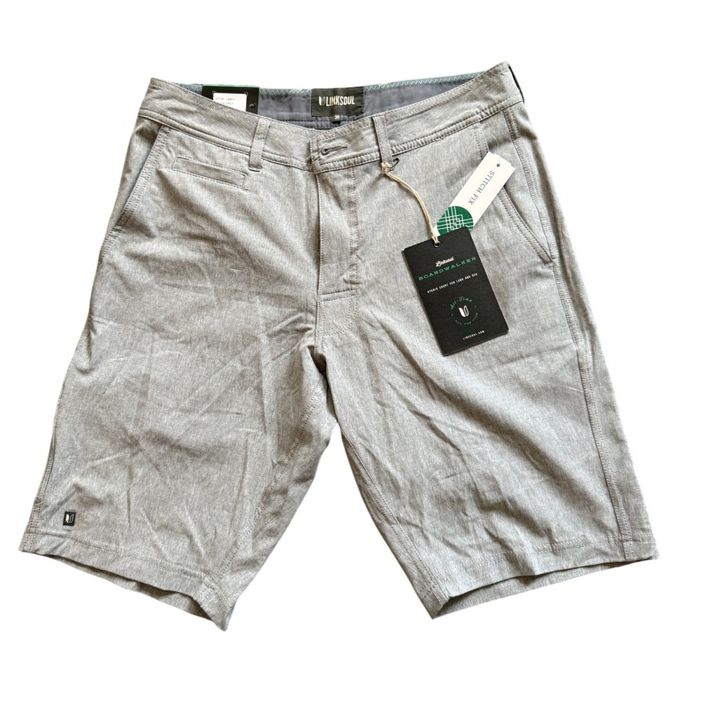 Linksoul Liam Recycled Hybrid Shorts Mens 30 Grey LS6511 Golf Swim Board New NWT